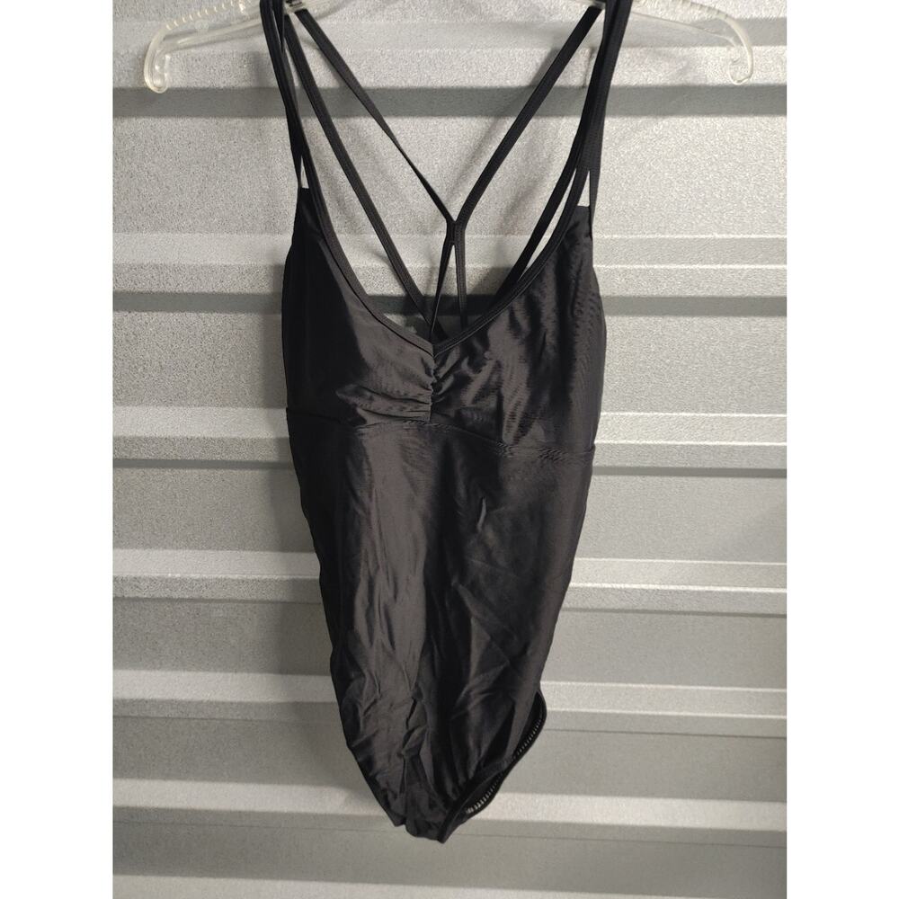 Speedo Womens Swimsuit One Piece Crossback Large Black NWT